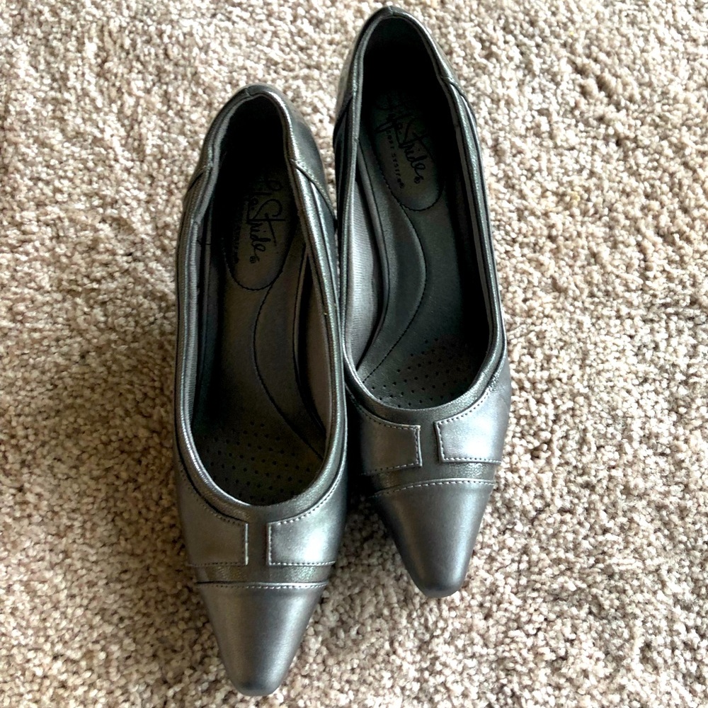 Grey high heels